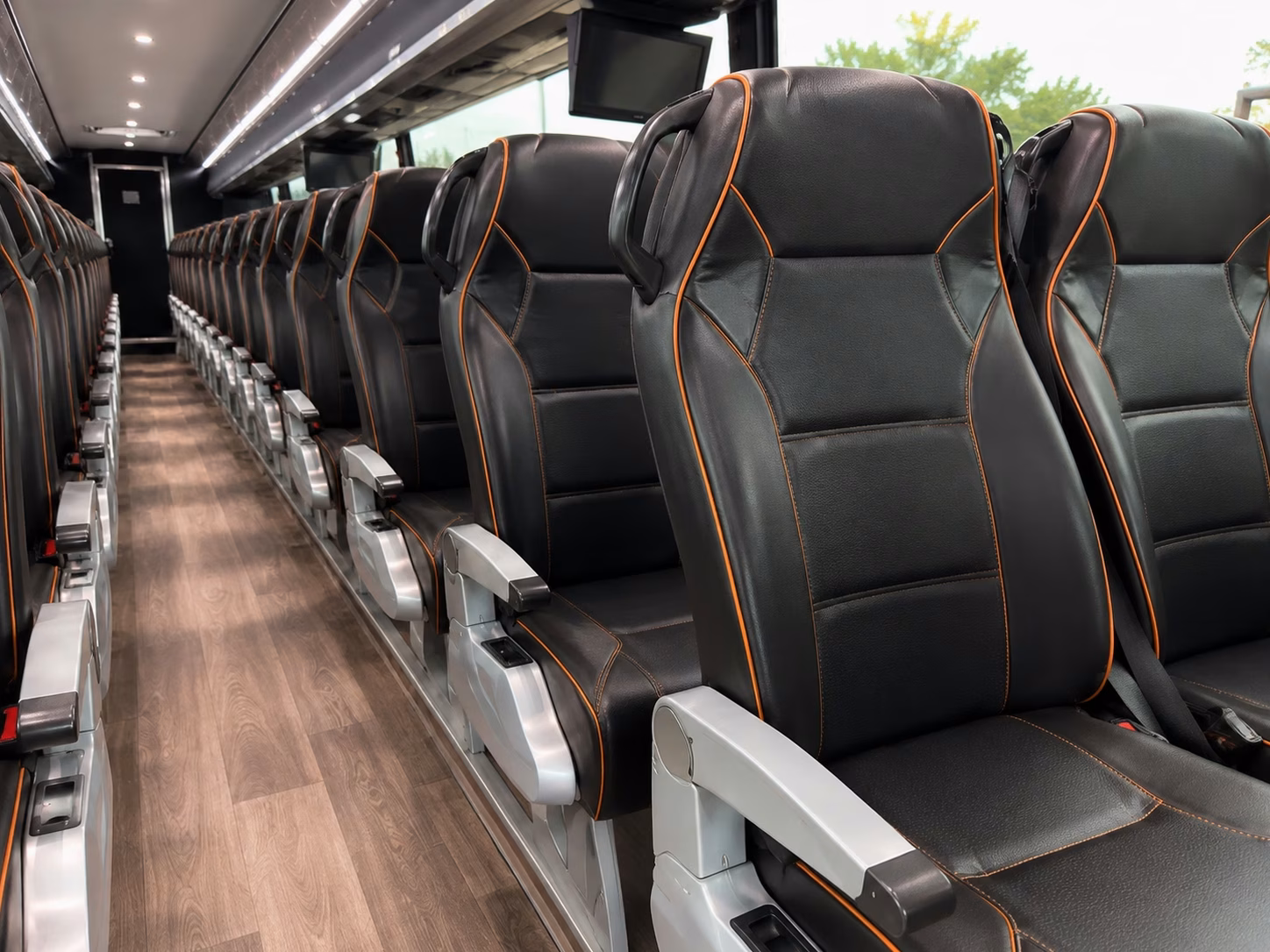 auburn charter bus rental interior