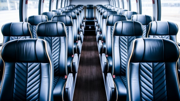 auburn 54 passenger charter bus inside