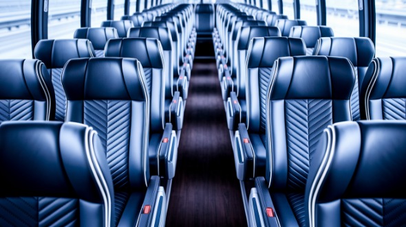 auburn 55 passenger charter bus inside
