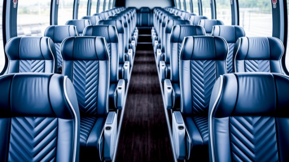 auburn 56 passenger charter bus inside
